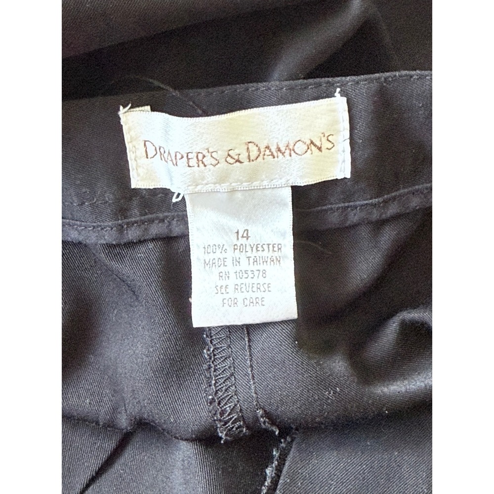 Draper's & Damon's Black Straight Leg Dress Pants Women's Size 14 Elastic Waist - Picture 6 of 6